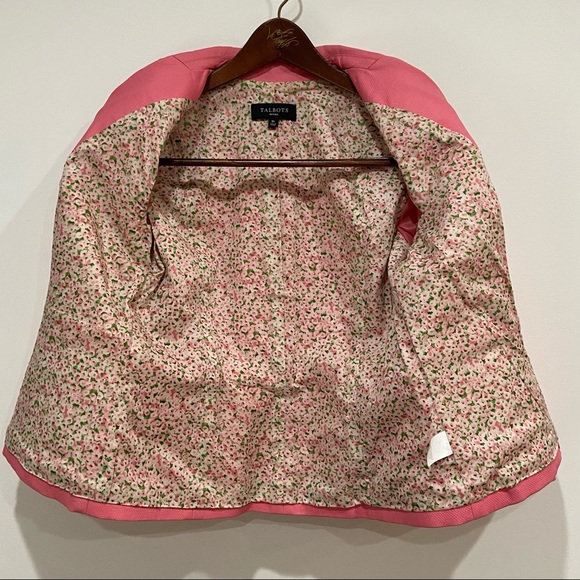 Talbot's Pink 7/8 Sleeve One Button Blazer Size 8 Petite - Picture 3 of 15